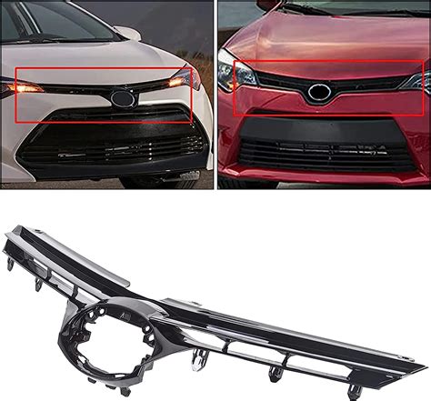 ECOTRIC Front Bumper Upper Hood Grille Compatible With 2017 2019 Toyota