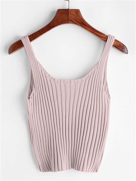 Ribbed Tank Topfor Women Romwe