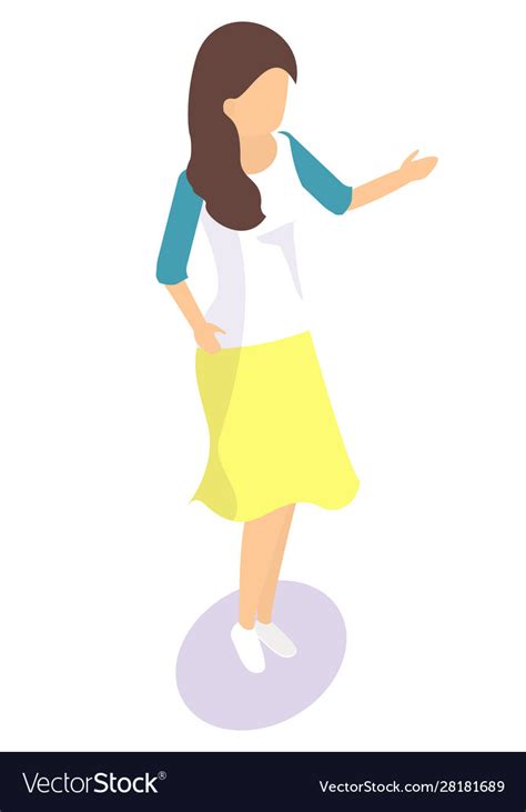 Cartoon female character woman template Royalty Free Vector