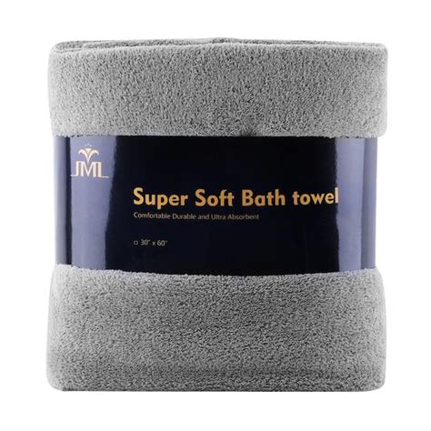 Jml Gray 350 Gsm Polyester Fleece Bath Towel Set Of 2 Fleece 01 1