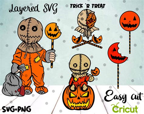 Layered Svg Trick Or Treat Sam Bundle Cricut Silhouette Cut Etsy