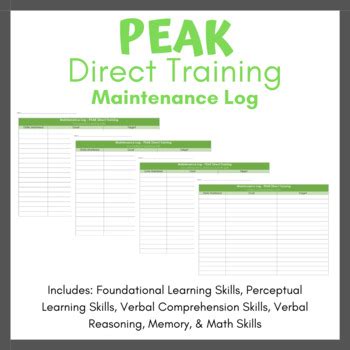 Peak Direct Training Aligned Maintenance Log Editable By Puzzledpeg