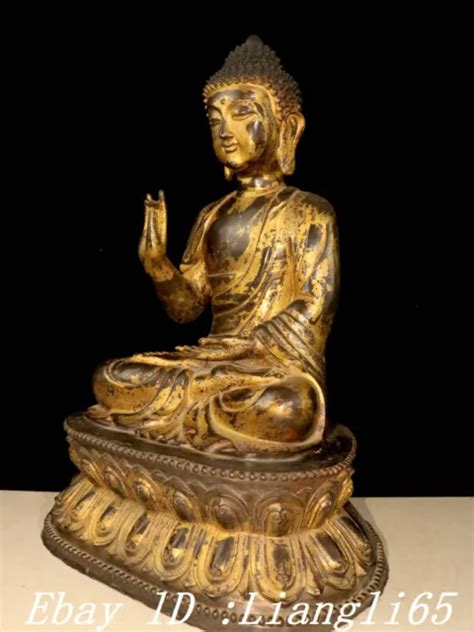 Old Tibet Tibet Bronze Gilt Shakyamuni Sakyamuni Amitabha Buddha