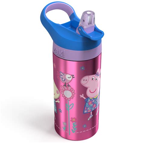 Zak Designs Peppa Pig Stainless Steel Water Bottle Pink/Blue 19.5 oz ...