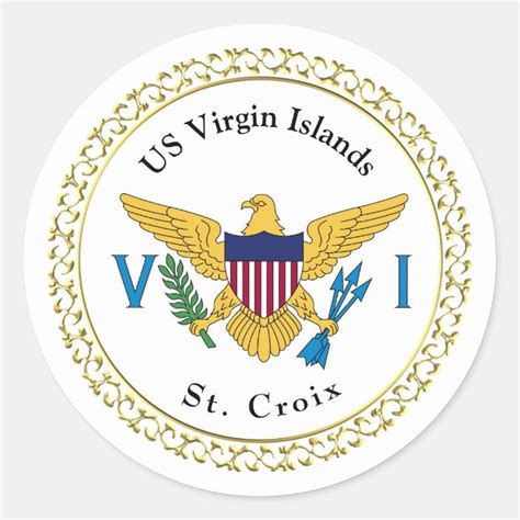 US Virgin Islands Flag USVI St. Croix Classic Round Sticker | Zazzle.com