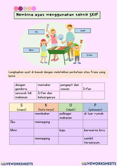 Bina Ayat Mudah Interactive Worksheet Nbkomputer