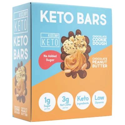 Kiss My Keto Bars Low Carb And Sugar Keto Snack Bars Variety Pack 12