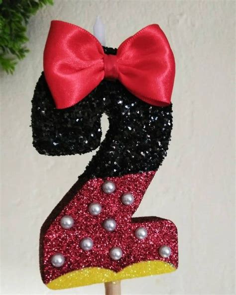 Minnie Mouse Birthday Candle Minnie Mouse Caketopper Etsy Minnie