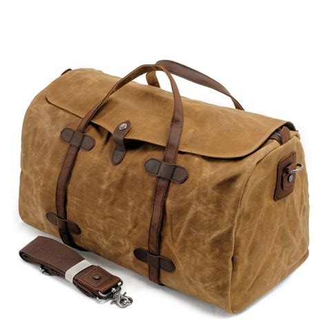 Casual Waxed Canvas Mens Large Travel Waterproof Weekender Bag Shoulder Duffle Bag For Men