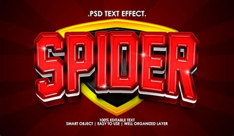 Premium Psd Spider Hero Red Text Style Effect Premium Text Effect