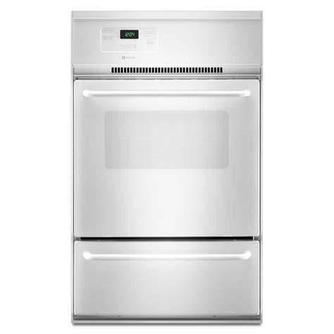 Maytag 24 In Single Gas Wall Oven In White Cwg3100aae The Home Depot