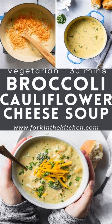 Broccoli Cauliflower Cheddar Cheese Soup Stovetop Instant Pot