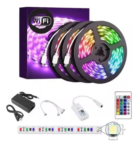 Cinta Luces Led Tira Rgb M Wifi Control Transformador X M Cuotas