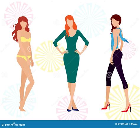 Fashion Girls Stock Vector Illustration Of Modern Beauty 27369656