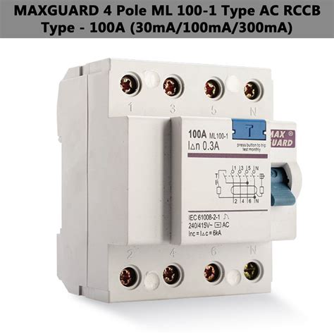 Maxguard A A A Pole Pole Ma Ma Ma Type Ac Rccb