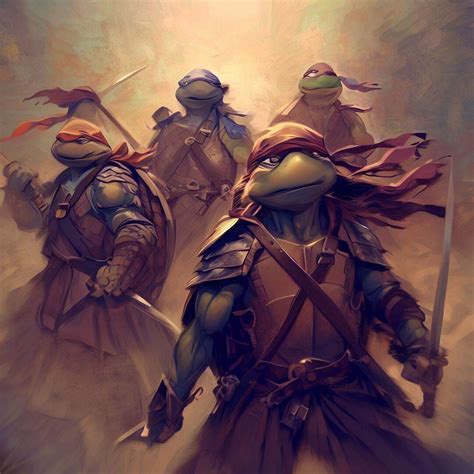 Leonardo Da Vinci Inspired Ninja Turtle Digital Art Etsy