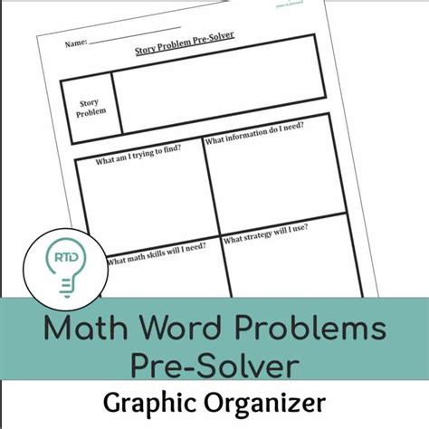 Math Word Problem Graphic Organizer Template