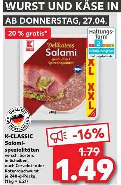 K Classic Salami Spezialit Ten Angebot Bei Kaufland