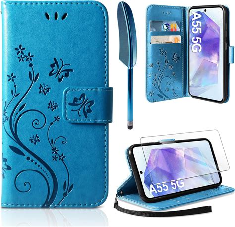 Aroyi Case Compatible With Samsung Galaxy A55 5g Case And Screen Protectorwallet Case Pu