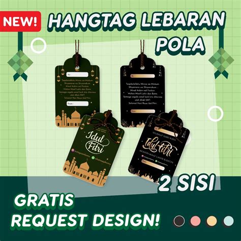 Jual Hang Tag Idul Fitri Lebaran Custom Cutting Bentuk Sisi Tag