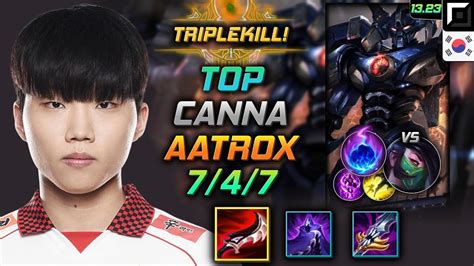 아트록스 탑 템트리 룬 칸나 드락사르 유성 Canna Aatrox Top 롤 KR 천상계 패치 13 23 YouTube