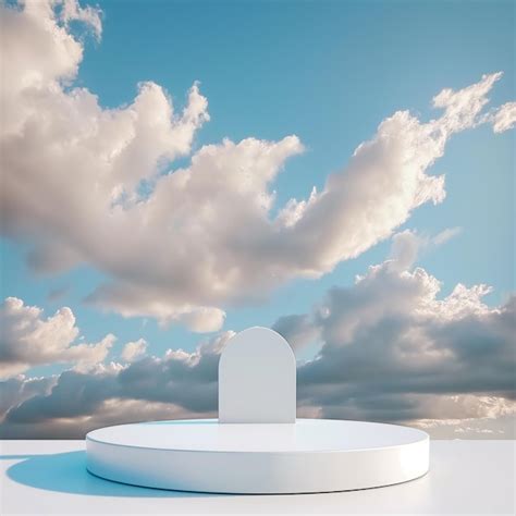 Premium Photo Empty Podium For Product Display Sky Theme