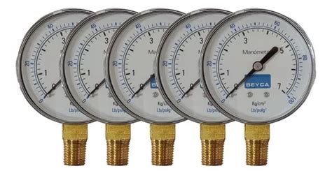 5 Manómetro 7 Kg 63 Mm Rosca 1 4 Infe Gas Agua Aire Beyca