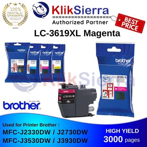 Jual BROTHER LC 3619XL Black Cyan Magenta Yellow Ink Cartridge LC3619