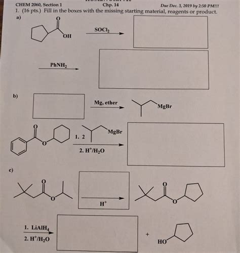 Solved Chem Section Chp Due Dec By Chegg