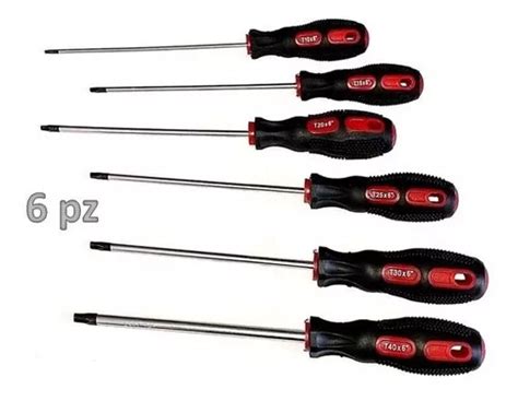 Juego De 6 Destornilladores Bimaterial Torx T10 A T40 Agg Meses Sin