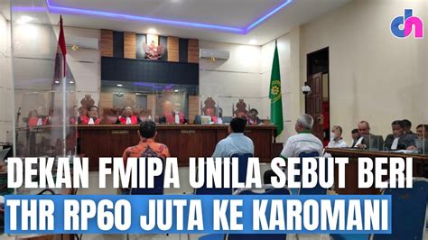 Dekan FMIPA Unila Sebut Beri Uang THR Lebaran Rp60 Juta Ke Karomani