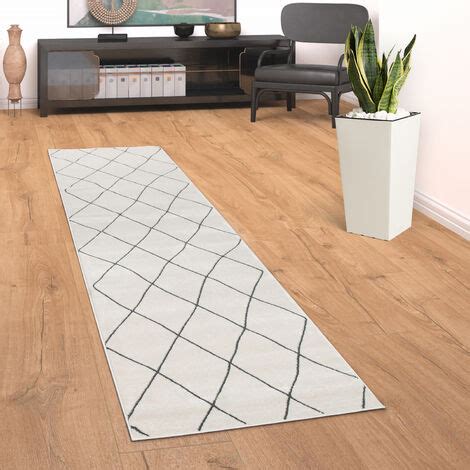 Paco Home Alfombra Salón Diseño Escandinavo Rombos Pelo Corto Moderna