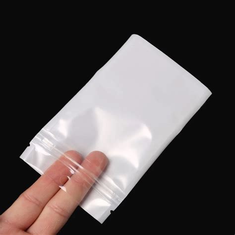 100pcs 8cm 13cm White Clear Self Seal Zipper Plastic Retail Jewelry