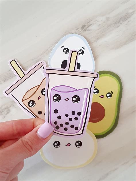 Bubble Tea Sticker Boba Sticker Dessert Sticker Journal Etsy