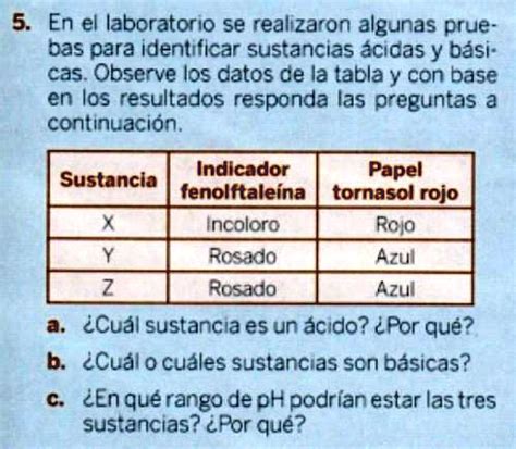 Solved Trata Sobre El Ph Cual Sustancia Es Un Cido Cual O Cu Les