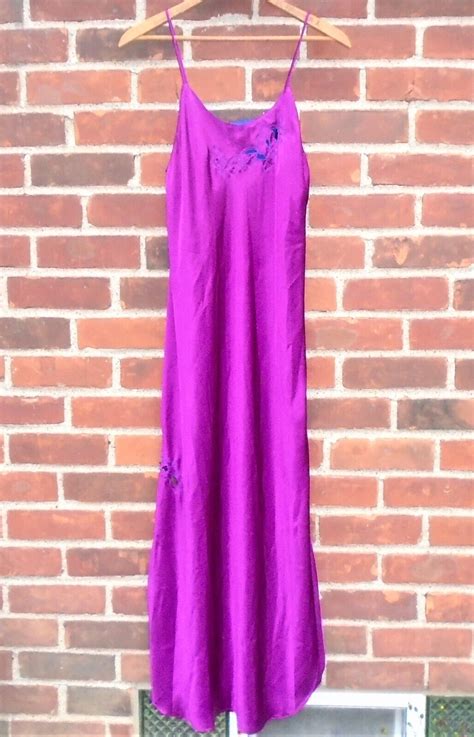 Ms B Long Satin Nightgown Sexy Lingerie Spaghetti St Gem