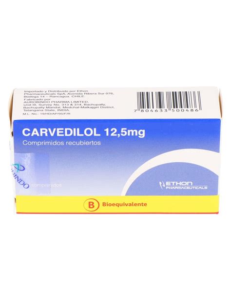 Precio Carvedilol 12 5 Mg 30 Comprimidos Farmalisto CL