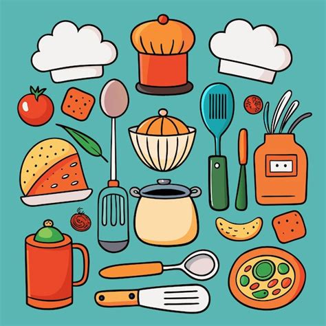 Cooking And Kitchen Icons With A Modern Touch Vector Premium Ai Generated Vector