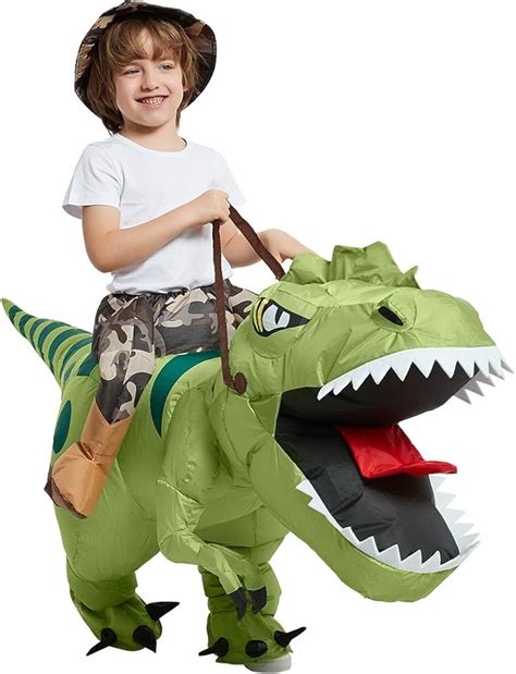 One Casa Disfraz Inflable De Dinosaurio T Rex Air Blow Up Divertido