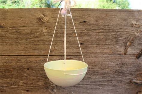 Hanging Bowl Naturalgreenviolet Etsy