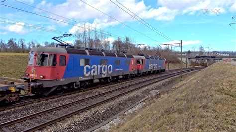 SBB Re 12 12 SBB Cargo Re 620 Doppeltraktion mit Güterzug YouTube