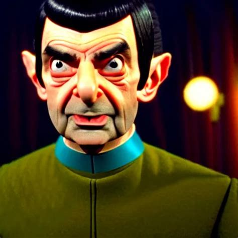 Mr Bean As Mr Spock From Star Treck Movie Still Stable Diffusion