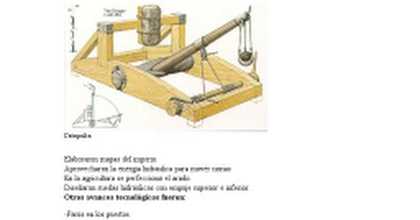 Avances Tecnol Gicos En La Civilizaci N Romana Docx Google Docs