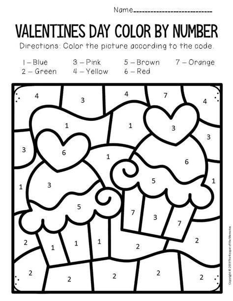 Valentines Color By Number Free Printables Printable Word Searches