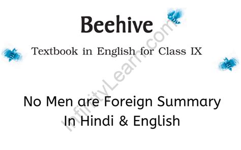 No Men are Foreign Summary Class 9 English - Infinity Learn by Sri ...