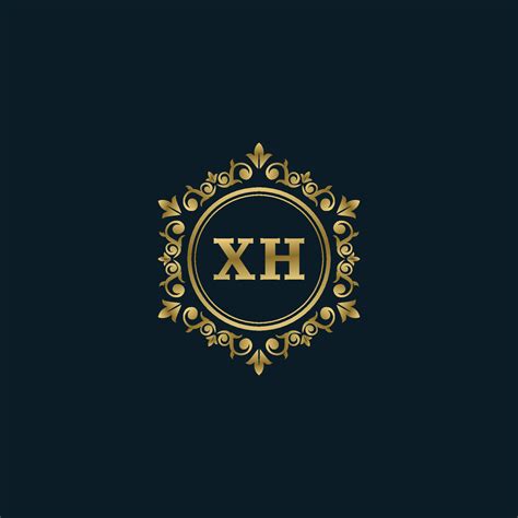 Letter Xh Logo With Luxury Gold Template Elegance Logo Vector Template