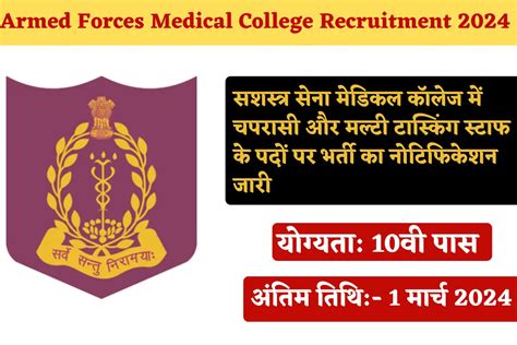 Armed Forces Medical College Recruitment 2024 सशस्त्र सेना मेडिकल