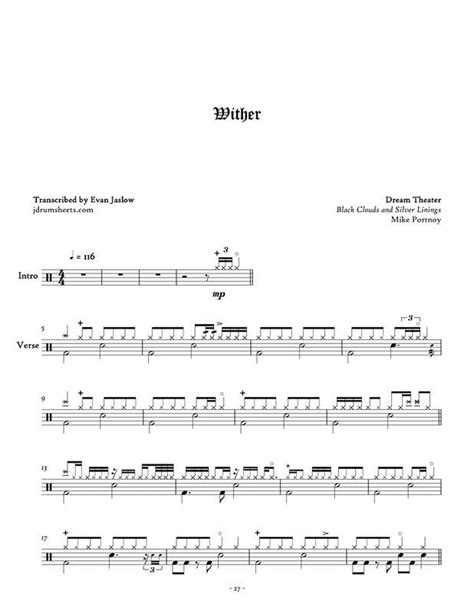 Drum Sheet Music Dream Theater Wither Ebook Evan Aria Serenity 9791222486550 Bol