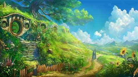 HD wallpaper: Bilbo Baggins, The Lord of the Rings, artwork, The Shire, Hobbits | Wallpaper Flare