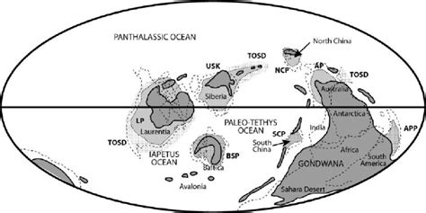 A Paleogeographic Reconstruction Modified From Scotese Showing